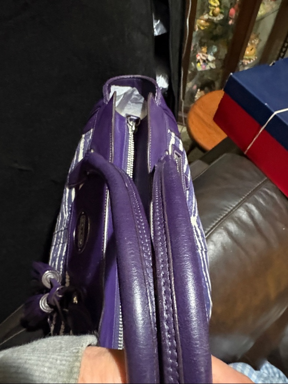COACH FIRM $175 Rare PURPLE ZEBRA PRINT w/ DUST BAG . MAJOR SALE PRICE MOVING - Picture 11 of 16